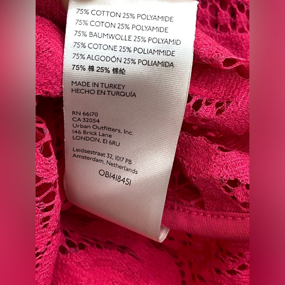 MAEVE by ANTHROPOLOGIE  Lace Boho Slim Buttondown Shirt in Pink Size 12 - Picture 10 of 14